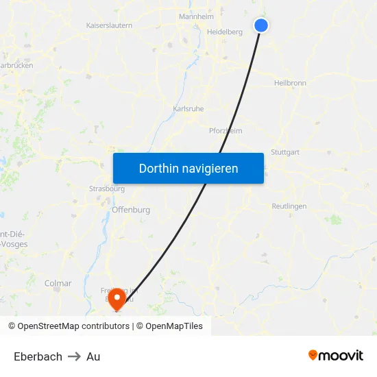 Eberbach to Au map