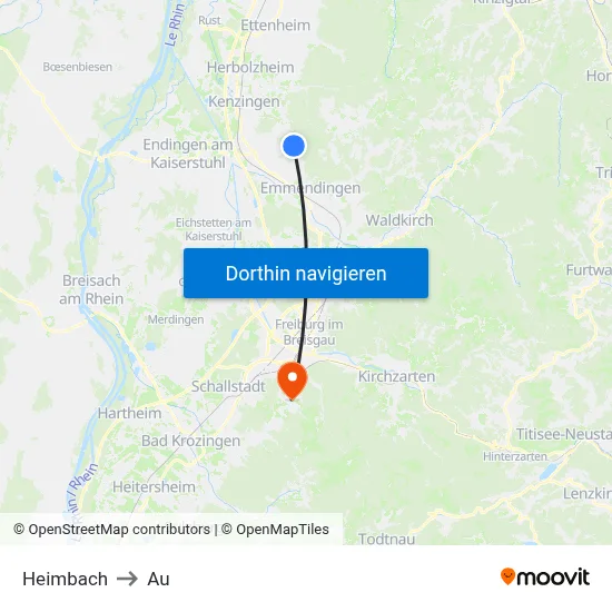 Heimbach to Au map