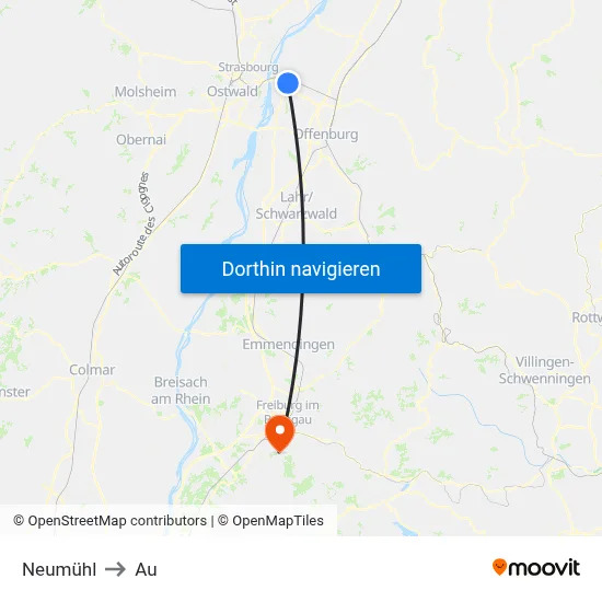 Neumühl to Au map