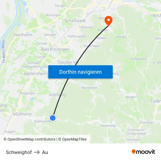 Schweighof to Au map