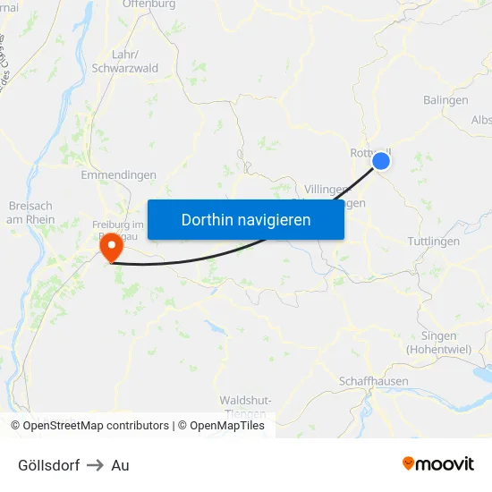 Göllsdorf to Au map