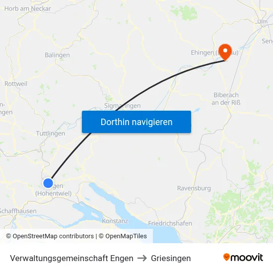 Verwaltungsgemeinschaft Engen to Griesingen map