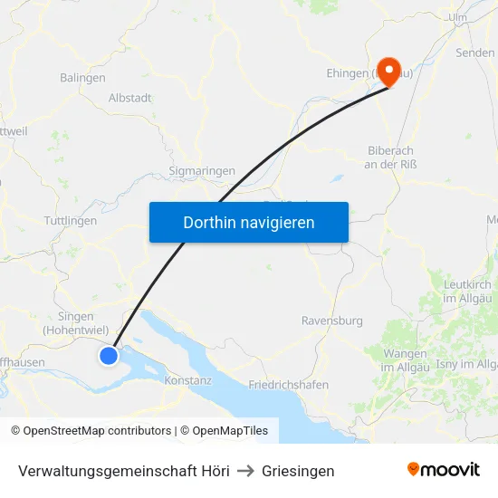 Verwaltungsgemeinschaft Höri to Griesingen map