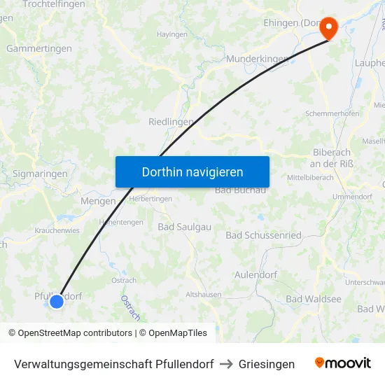 Verwaltungsgemeinschaft Pfullendorf to Griesingen map