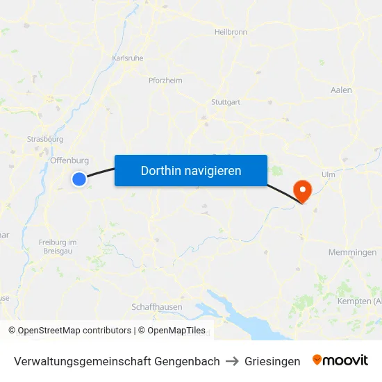 Verwaltungsgemeinschaft Gengenbach to Griesingen map
