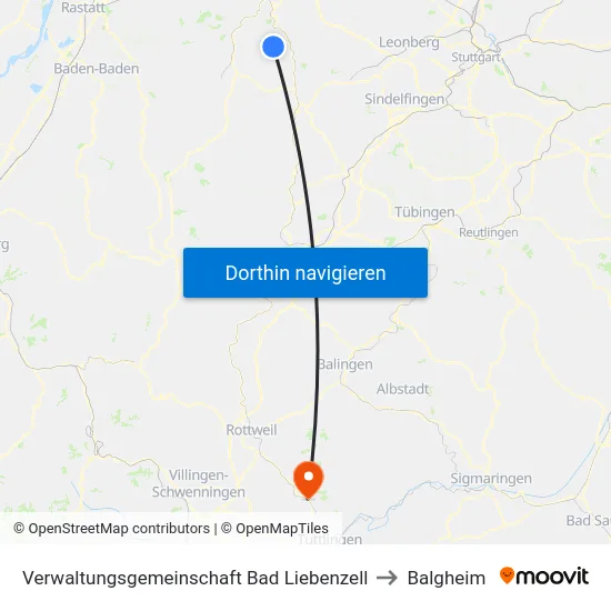 Verwaltungsgemeinschaft Bad Liebenzell to Balgheim map