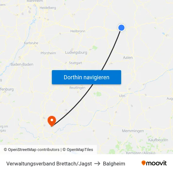Verwaltungsverband Brettach/Jagst to Balgheim map