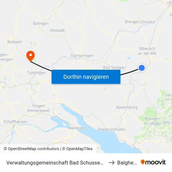 Verwaltungsgemeinschaft Bad Schussenried to Balgheim map