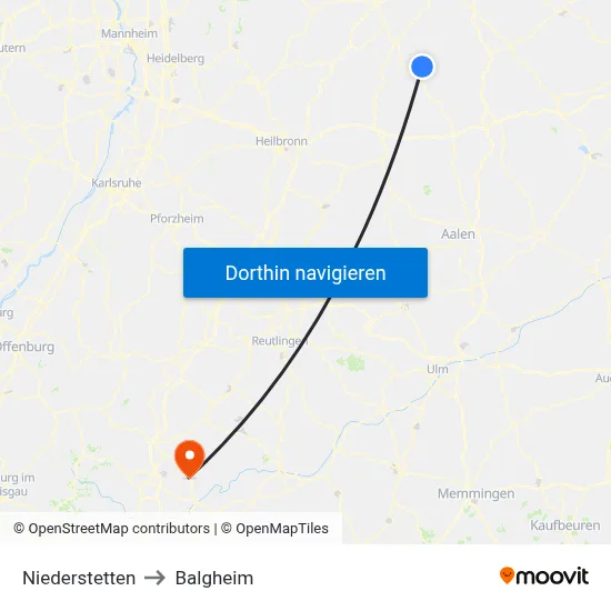 Niederstetten to Balgheim map