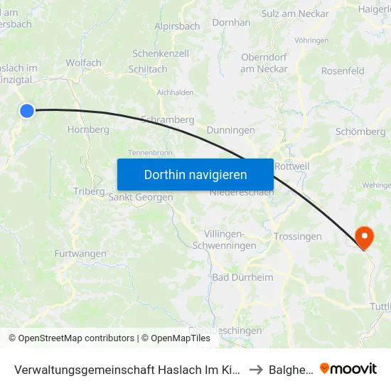 Verwaltungsgemeinschaft Haslach Im Kinzigtal to Balgheim map