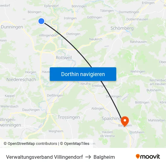 Verwaltungsverband Villingendorf to Balgheim map