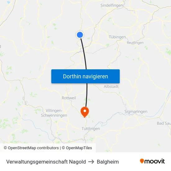 Verwaltungsgemeinschaft Nagold to Balgheim map