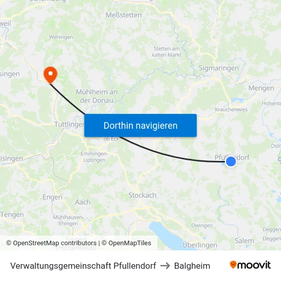 Verwaltungsgemeinschaft Pfullendorf to Balgheim map