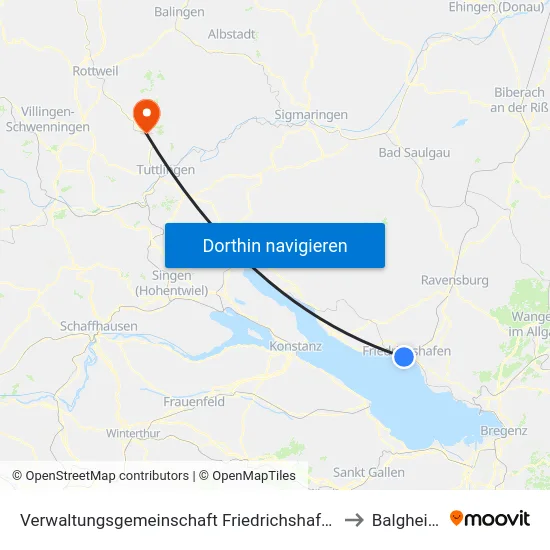Verwaltungsgemeinschaft Friedrichshafen to Balgheim map