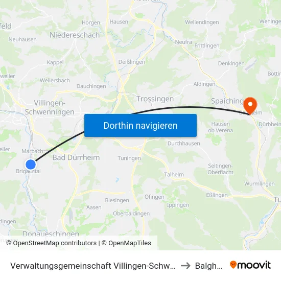 Verwaltungsgemeinschaft Villingen-Schwenningen to Balgheim map