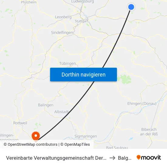 Vereinbarte Verwaltungsgemeinschaft Der Stadt Welzheim to Balgheim map