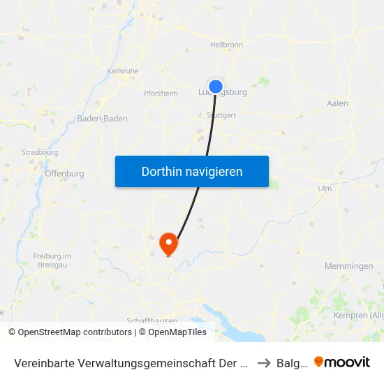 Vereinbarte Verwaltungsgemeinschaft Der Stadt Bietigheim-Bissingen to Balgheim map