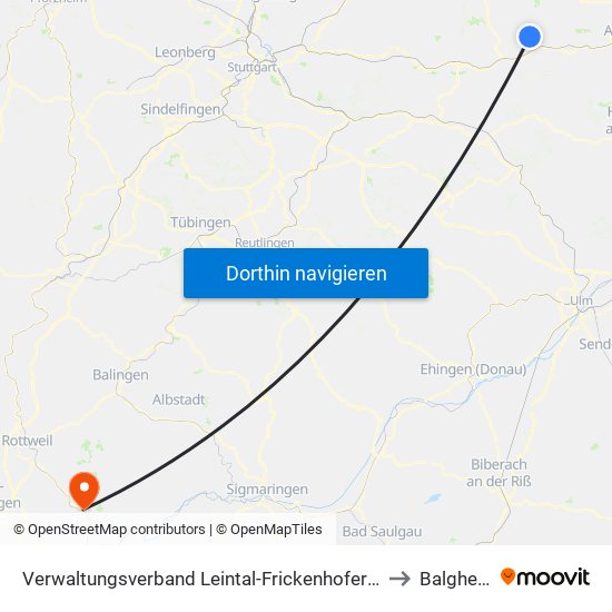 Verwaltungsverband Leintal-Frickenhofer Höhe to Balgheim map