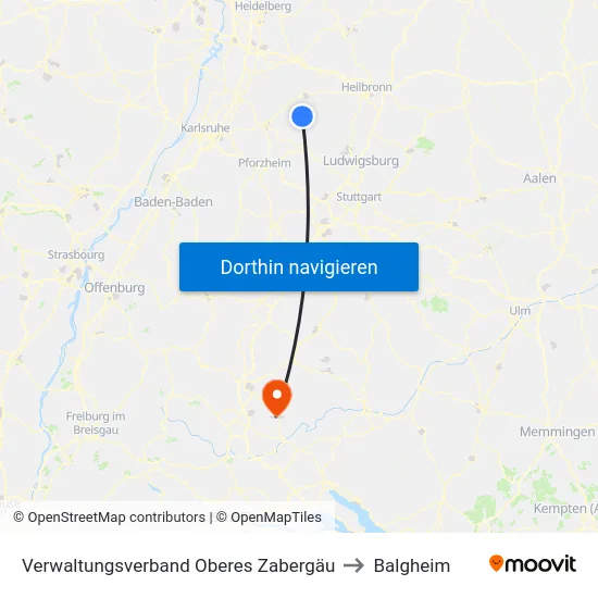 Verwaltungsverband Oberes Zabergäu to Balgheim map