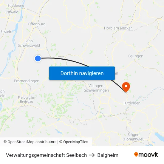 Verwaltungsgemeinschaft Seelbach to Balgheim map
