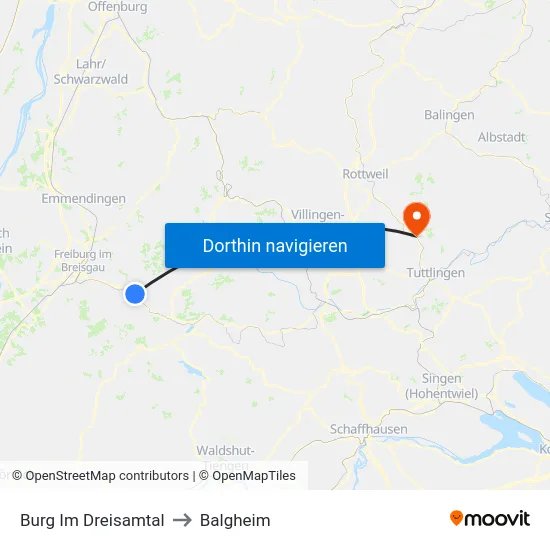 Burg Im Dreisamtal to Balgheim map