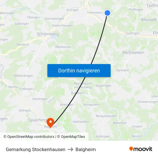 Gemarkung Stockenhausen to Balgheim map
