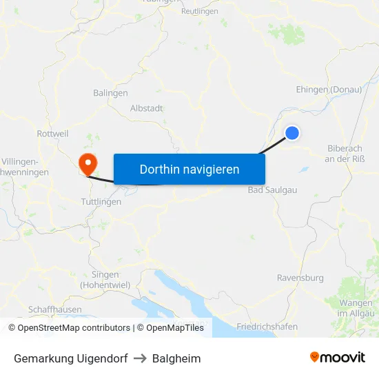 Gemarkung Uigendorf to Balgheim map