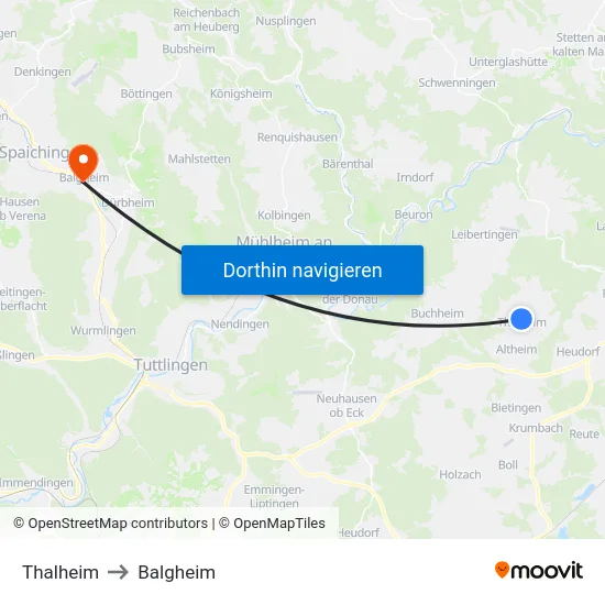 Thalheim to Balgheim map