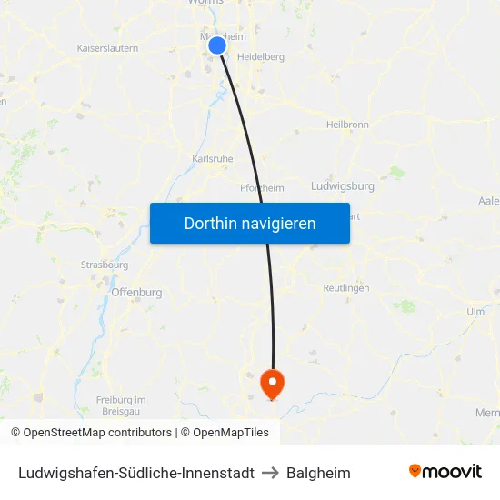 Ludwigshafen-Südliche-Innenstadt to Balgheim map