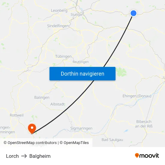 Lorch to Balgheim map