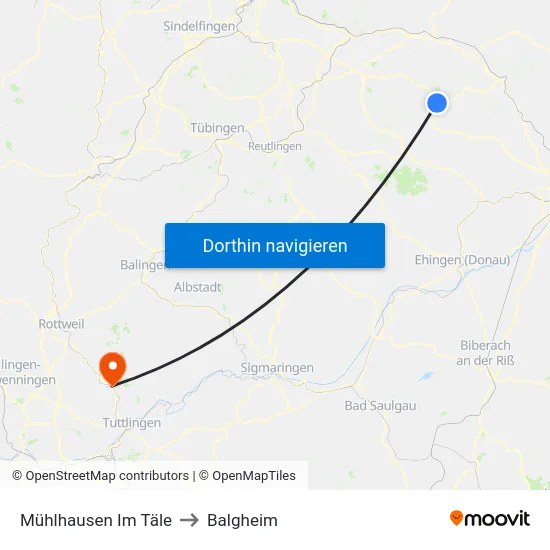 Mühlhausen Im Täle to Balgheim map