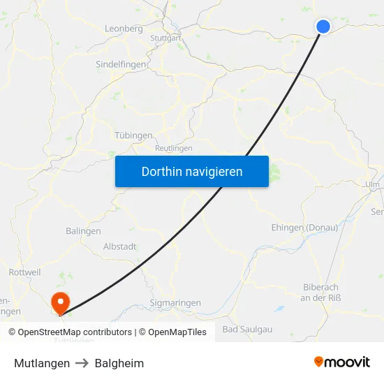 Mutlangen to Balgheim map