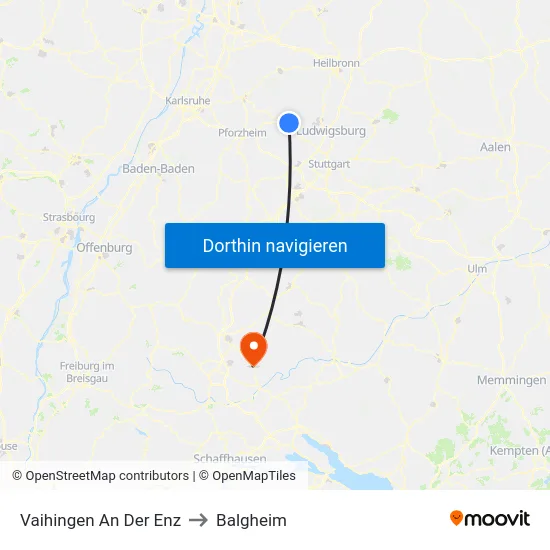 Vaihingen An Der Enz to Balgheim map