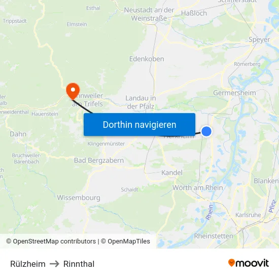Rülzheim to Rinnthal map