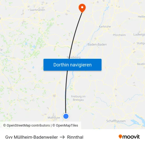 Gvv Müllheim-Badenweiler to Rinnthal map