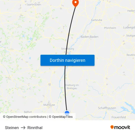 Steinen to Rinnthal map