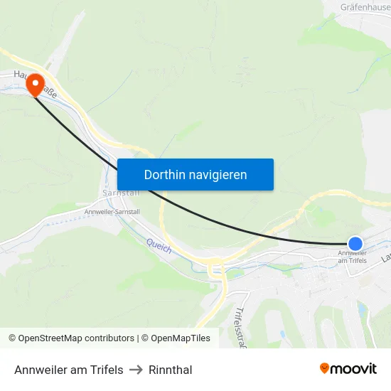 Annweiler am Trifels to Rinnthal map