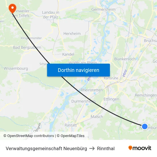 Verwaltungsgemeinschaft Neuenbürg to Rinnthal map