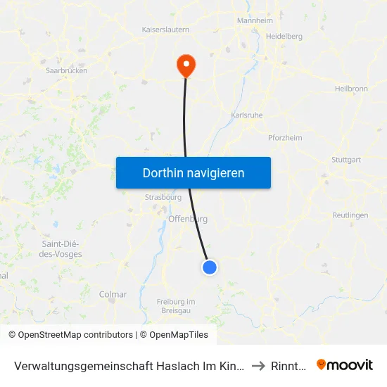Verwaltungsgemeinschaft Haslach Im Kinzigtal to Rinnthal map
