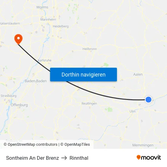 Sontheim An Der Brenz to Rinnthal map