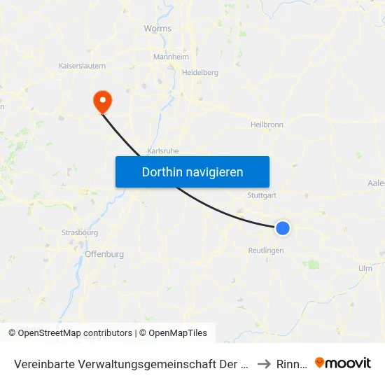 Vereinbarte Verwaltungsgemeinschaft Der Stadt Nürtingen to Rinnthal map