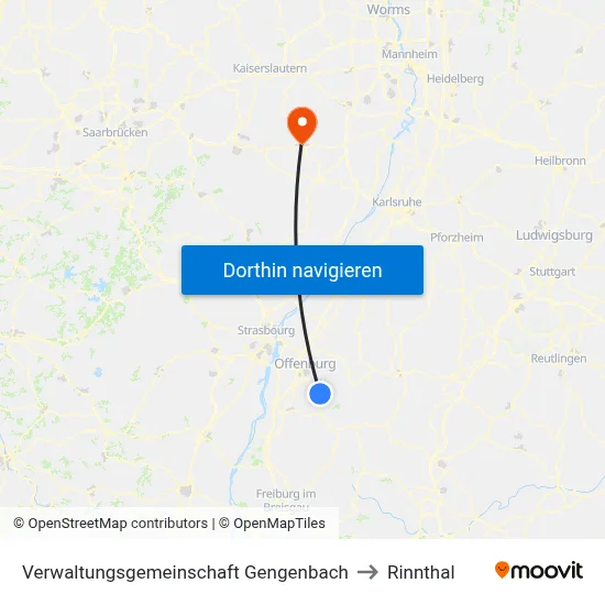 Verwaltungsgemeinschaft Gengenbach to Rinnthal map