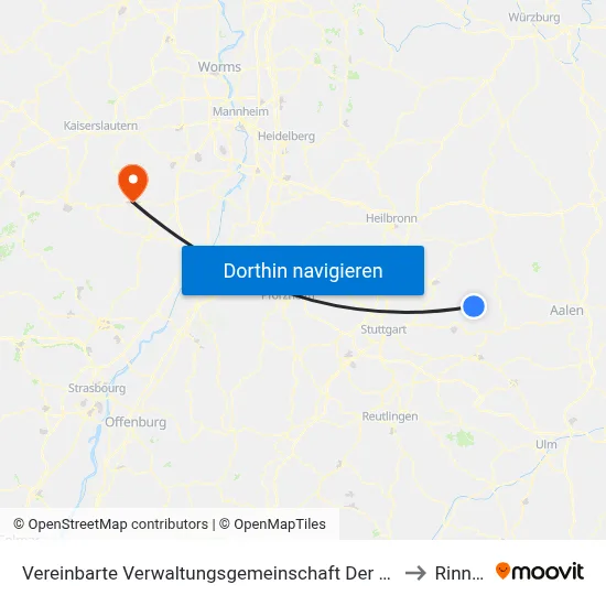 Vereinbarte Verwaltungsgemeinschaft Der Stadt Welzheim to Rinnthal map