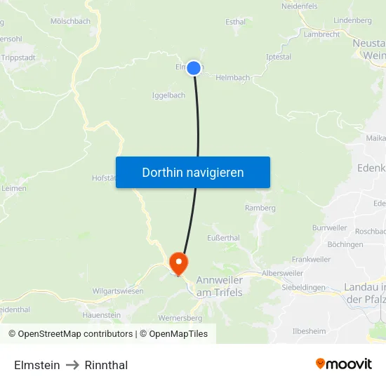 Elmstein to Rinnthal map