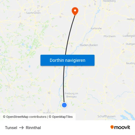 Tunsel to Rinnthal map