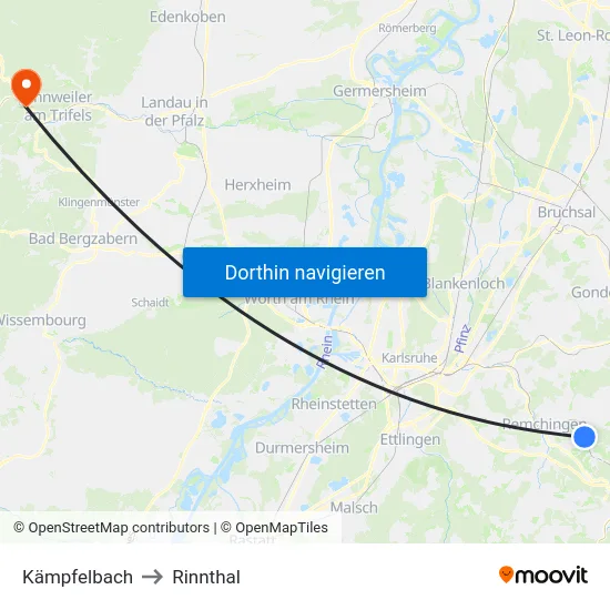 Kämpfelbach to Rinnthal map
