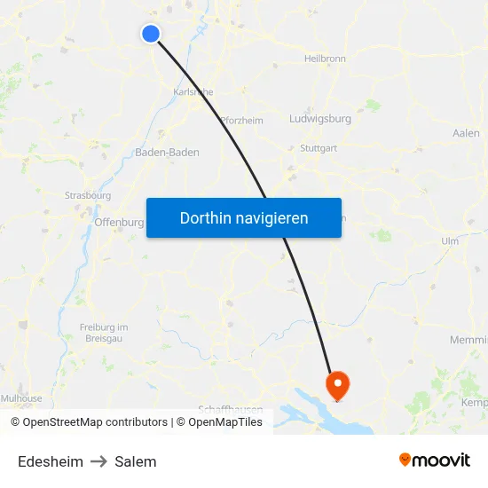 Edesheim to Salem map