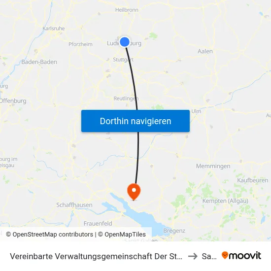 Vereinbarte Verwaltungsgemeinschaft Der Stadt Freiberg am Neckar to Salem map
