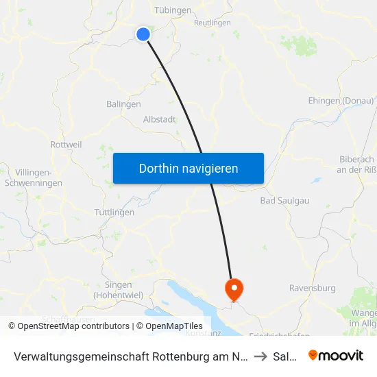 Verwaltungsgemeinschaft Rottenburg am Neckar to Salem map