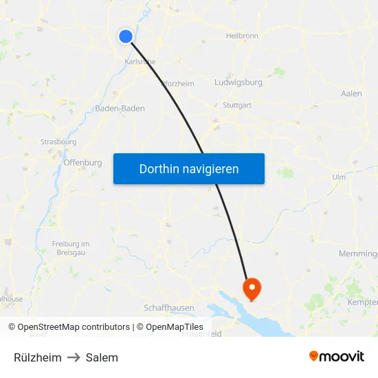 Rülzheim to Salem map